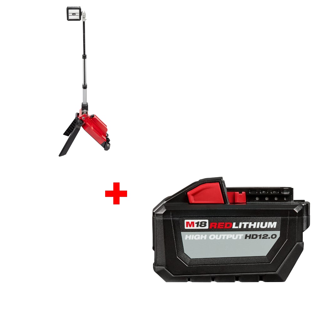 Milwaukee 2120-20 M18 Tower Light w/ FREE 48-11-1812 M18 HD12.0 Battery Pack