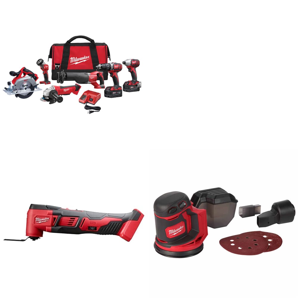 Milwaukee 2696-26 M18 6-Tool Combo Kit W/ FREE 2626-20 M18 Multi-Tool & Sander