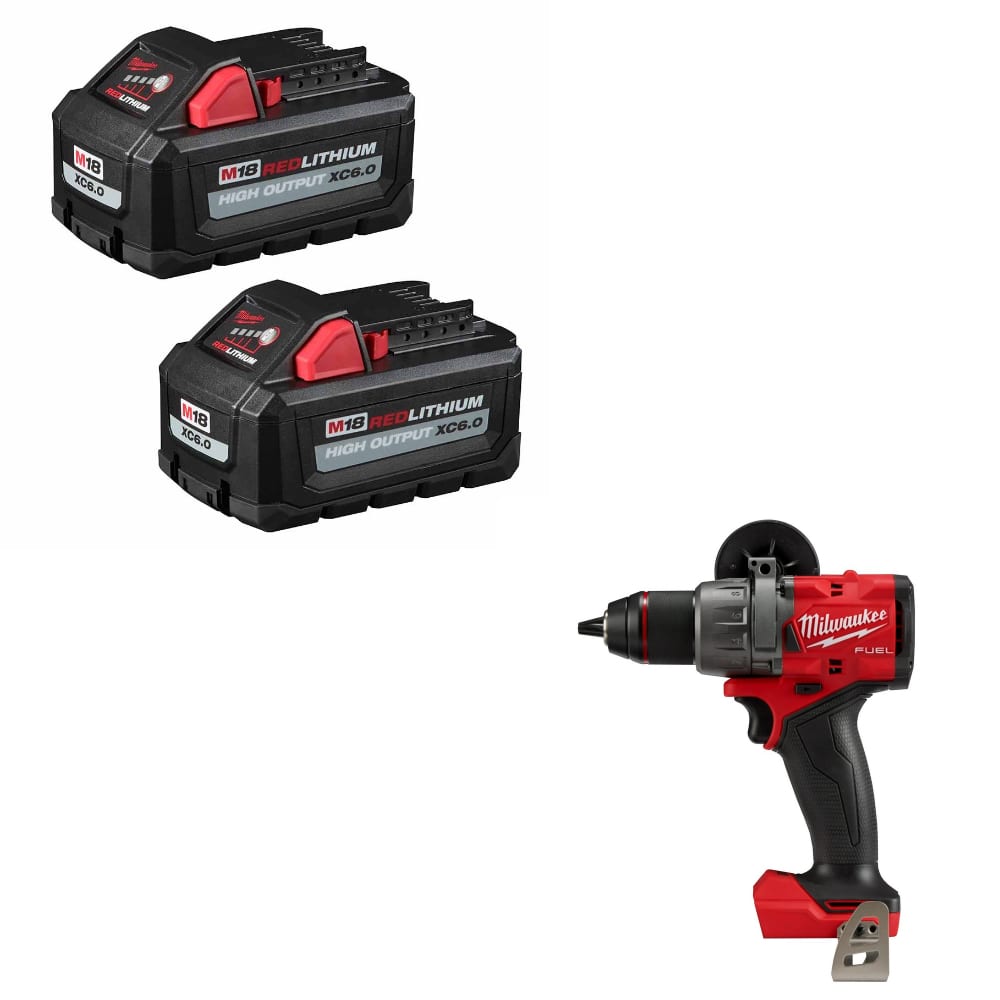 Milwaukee 48-11-1862 M18 XC6.0 Battery-2Pk W/ FREE 2904-20 M18 FUEL Drill/Driver