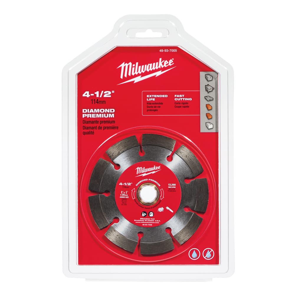 Milwaukee 49-93-7005 4-1/2 Diamond Premium Segmented Saw Blade