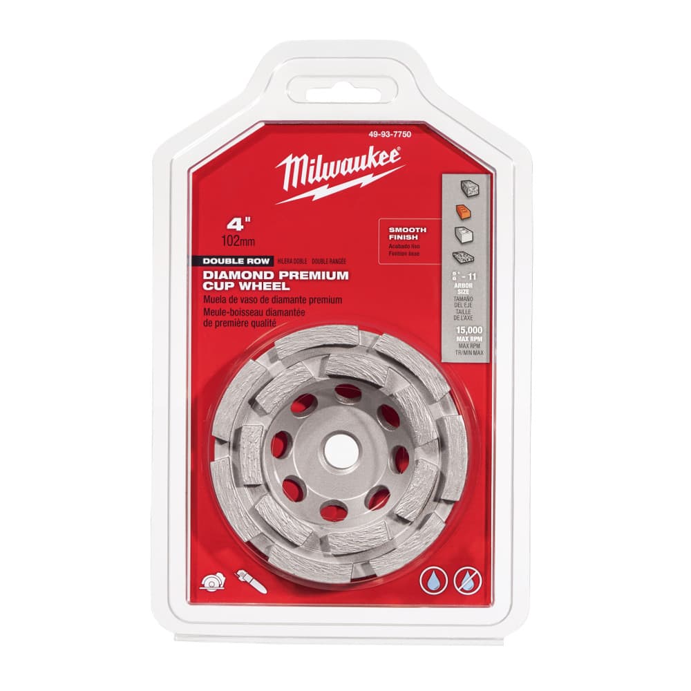 Milwaukee 49-93-7750 4 Diamond Cup Wheel Double Rim