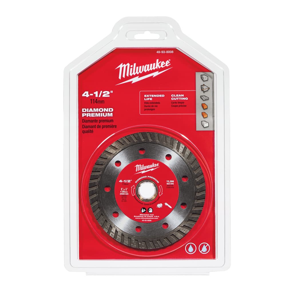 Milwaukee 49-93-8008 4 1/2 Diamond Premium Turbo Saw Blade