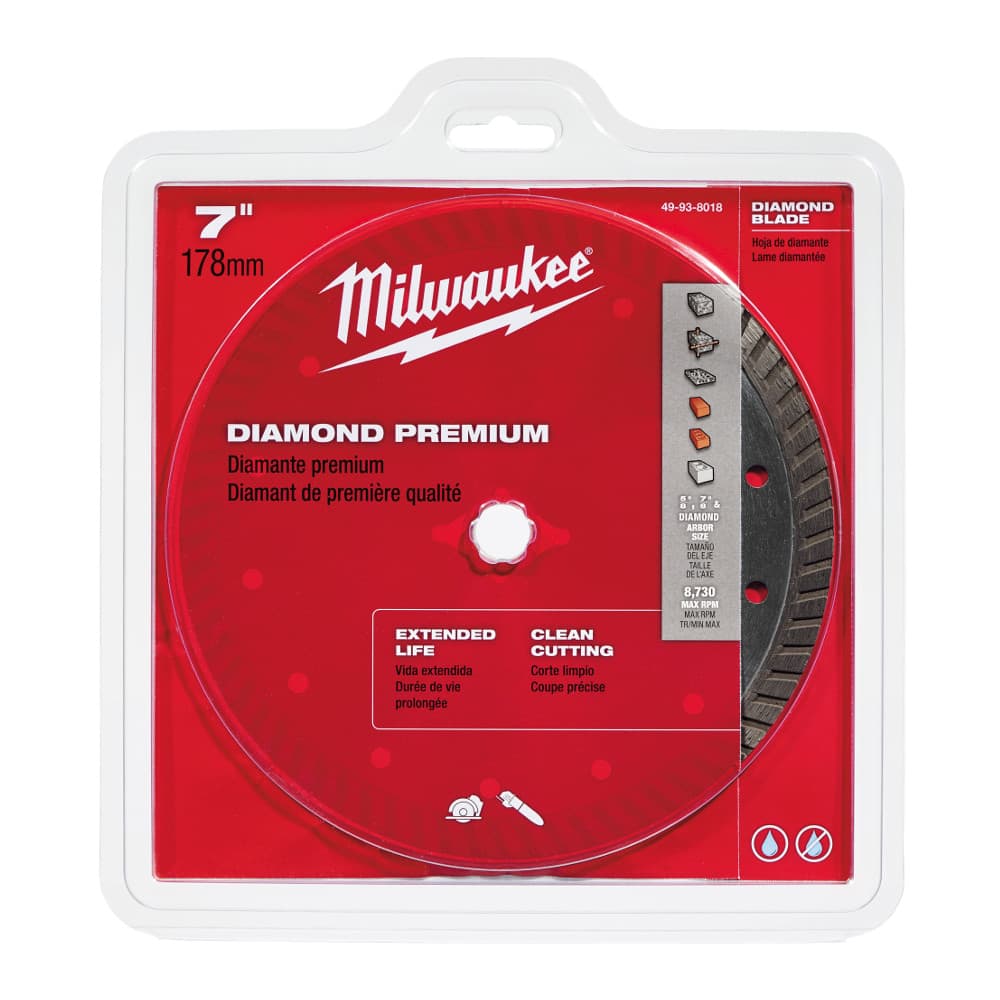 Milwaukee 49-93-8018 7 Diamond Premium Turbo Saw Blade