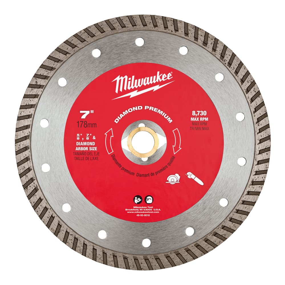 Milwaukee 49-93-8018 7 Diamond Premium Turbo Saw Blade