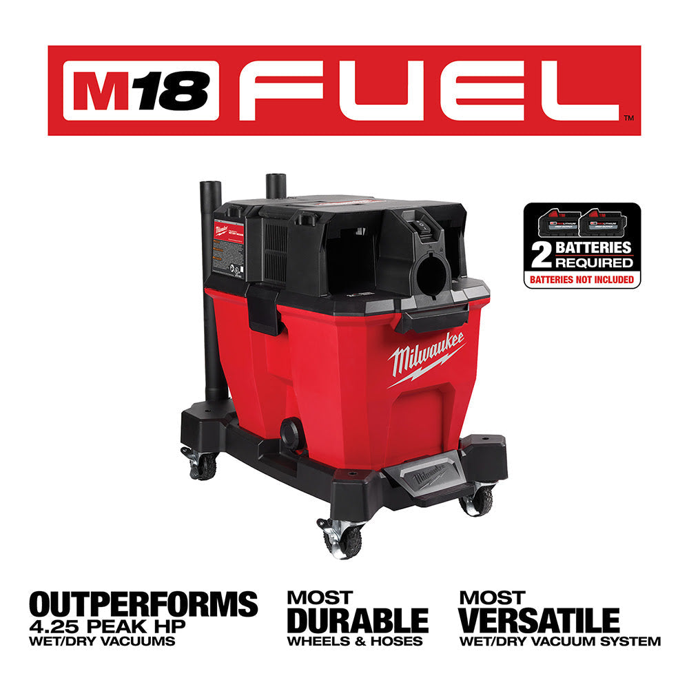 Milwaukee 0920-20 M18 FUEL 9 Gallon Dual-Battery Wet/Dry Vacuum, Bare Tool