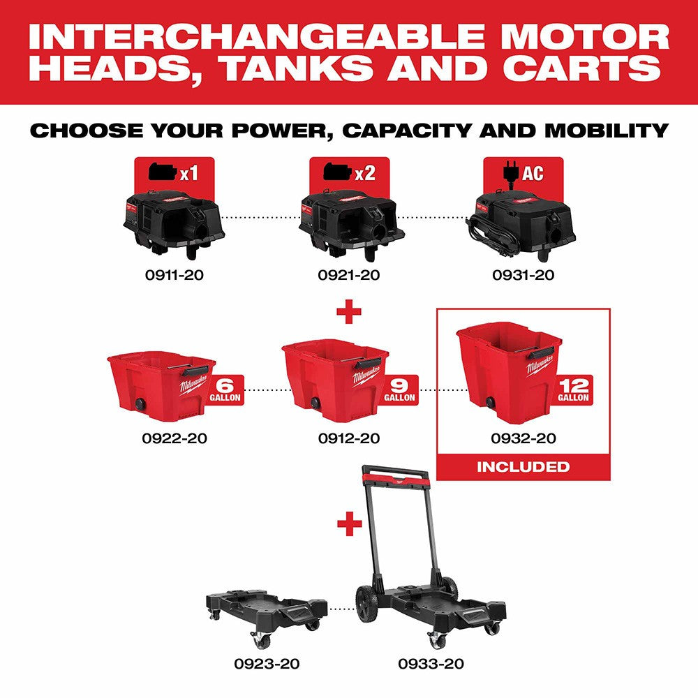 Milwaukee 0932-20 12 Gallon Wet/Dry Vacuum Tank
