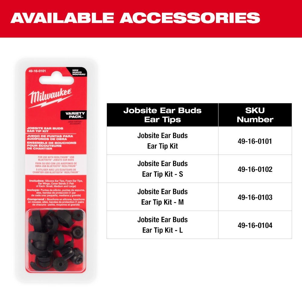 Milwaukee 2191-21 REDLITHIUM USB Bluetooth Jobsite Ear Buds