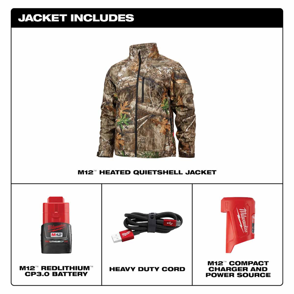 Milwaukee 224C-21 M12 Camo Long Sleeve Heated Jacket