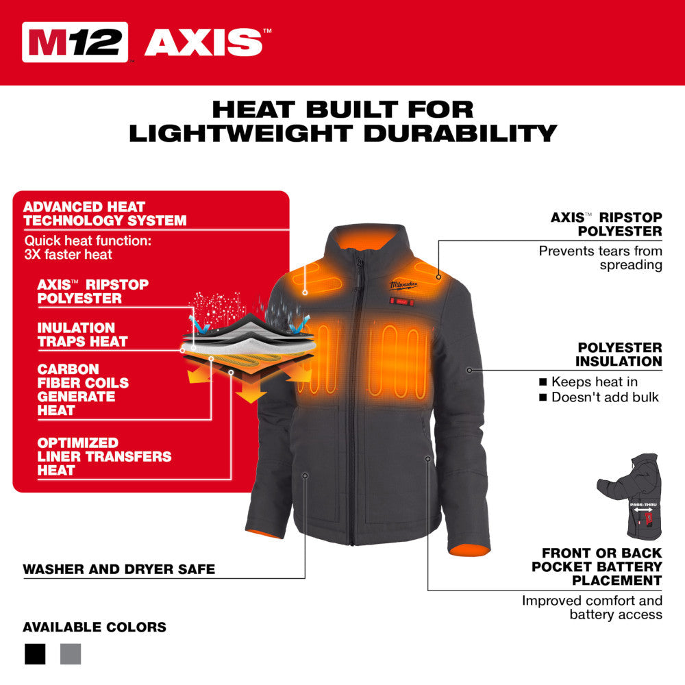 Milwaukee 234G-21 M12 Womens Heated AXIS Jacket Kit Gray