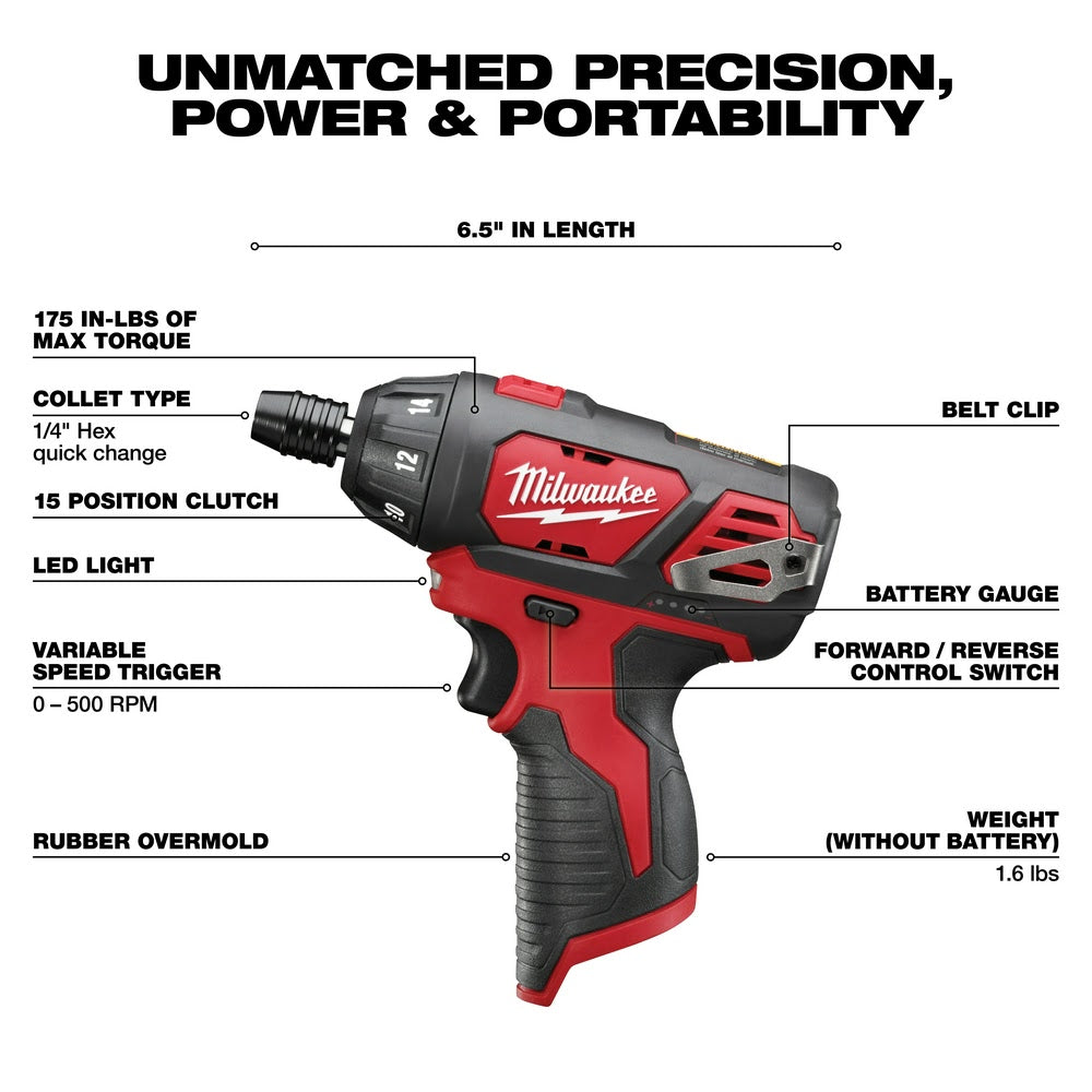 Milwaukee 2401-20 M12 Drill Compact Driver, Tool Only