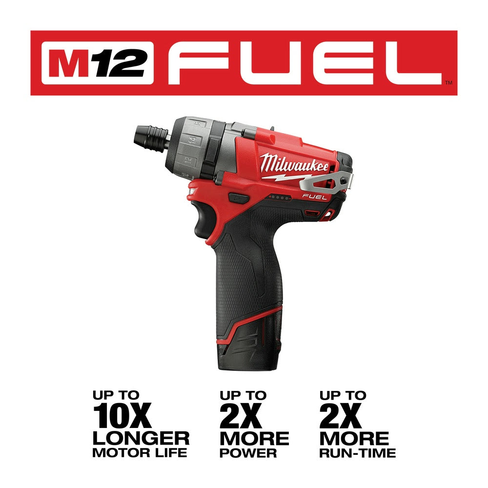 Milwaukee 2402-22 M12 FUEL 1/4 Hex 2-Speed Screwdriver Kit