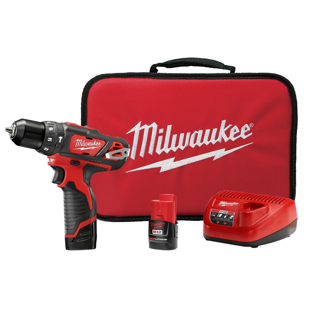 Milwaukee 2408-22 M12 3/8” Hmr Drill/Driver Kit