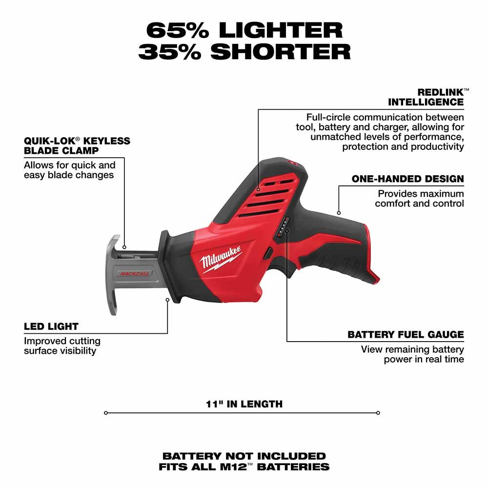 Milwaukee 2420-20 M12 12-Volt Hackzall Saw (Tool Only, No Battery)