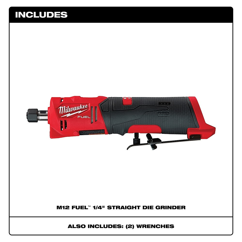 Milwaukee 2486-20 M12 FUEL Straight Die Grinder, Bare Tool