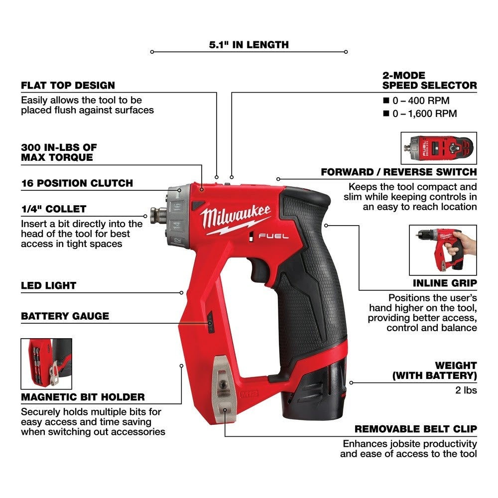 Milwaukee 2505-22 M12 FUEL Installation Drill/Driver Kit