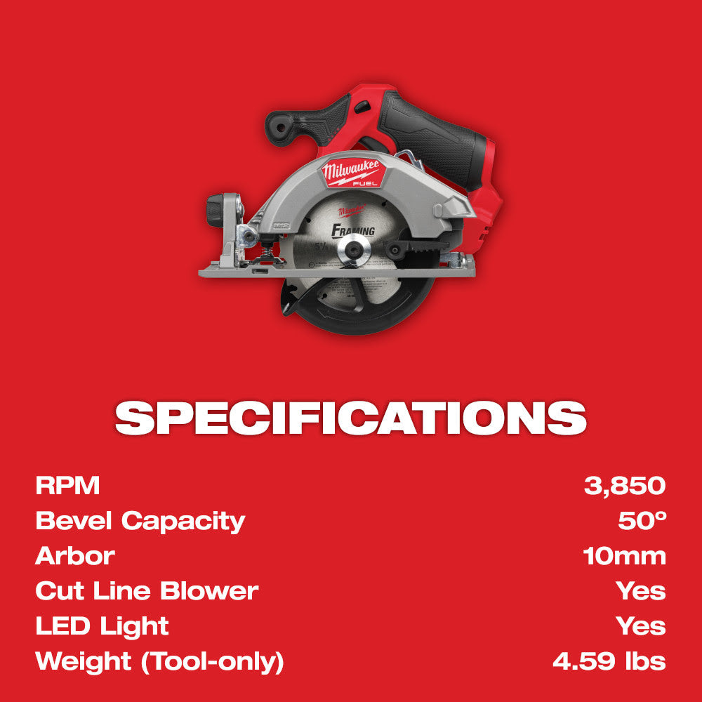 Milwaukee 2521-20 M12 FUEL 5-3/8 Circular Saw