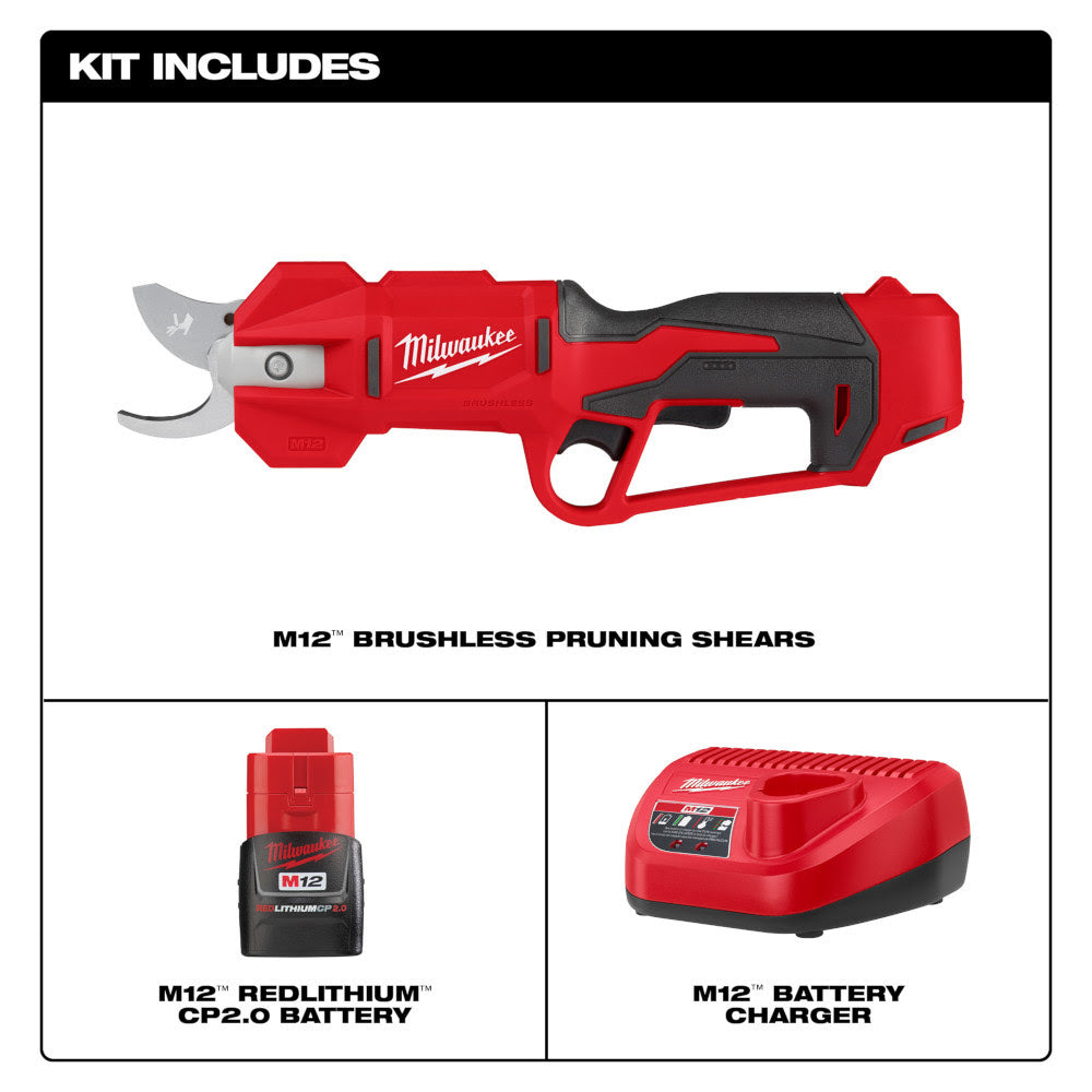 Milwaukee 2534-21 M12 Brushless Pruning Shears Kit