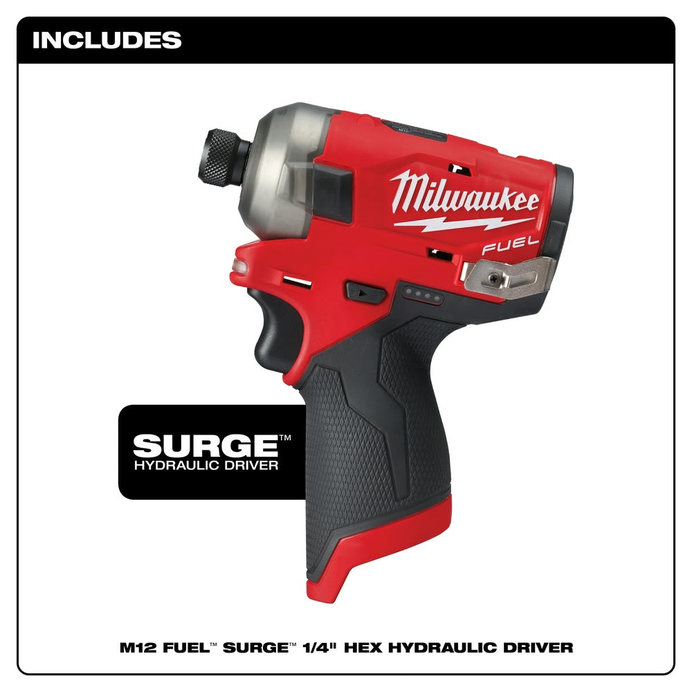 Milwaukee 2551-20 M12 FUEL SURGE 1/4 Hex Hydraulic Driver, Bare Tool