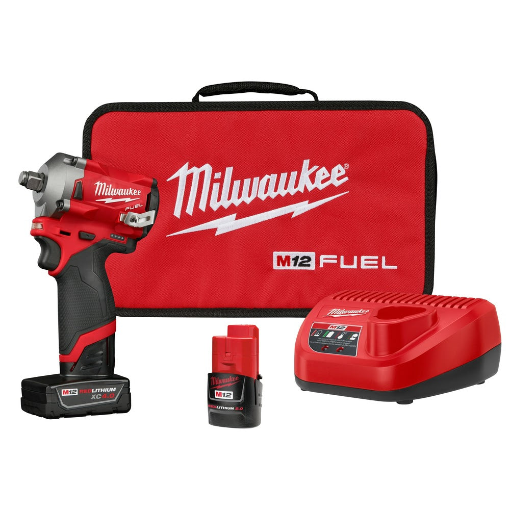 Milwaukee 2555-22 M12 FUEL Stubby 1/2 Impact Wrench Kit