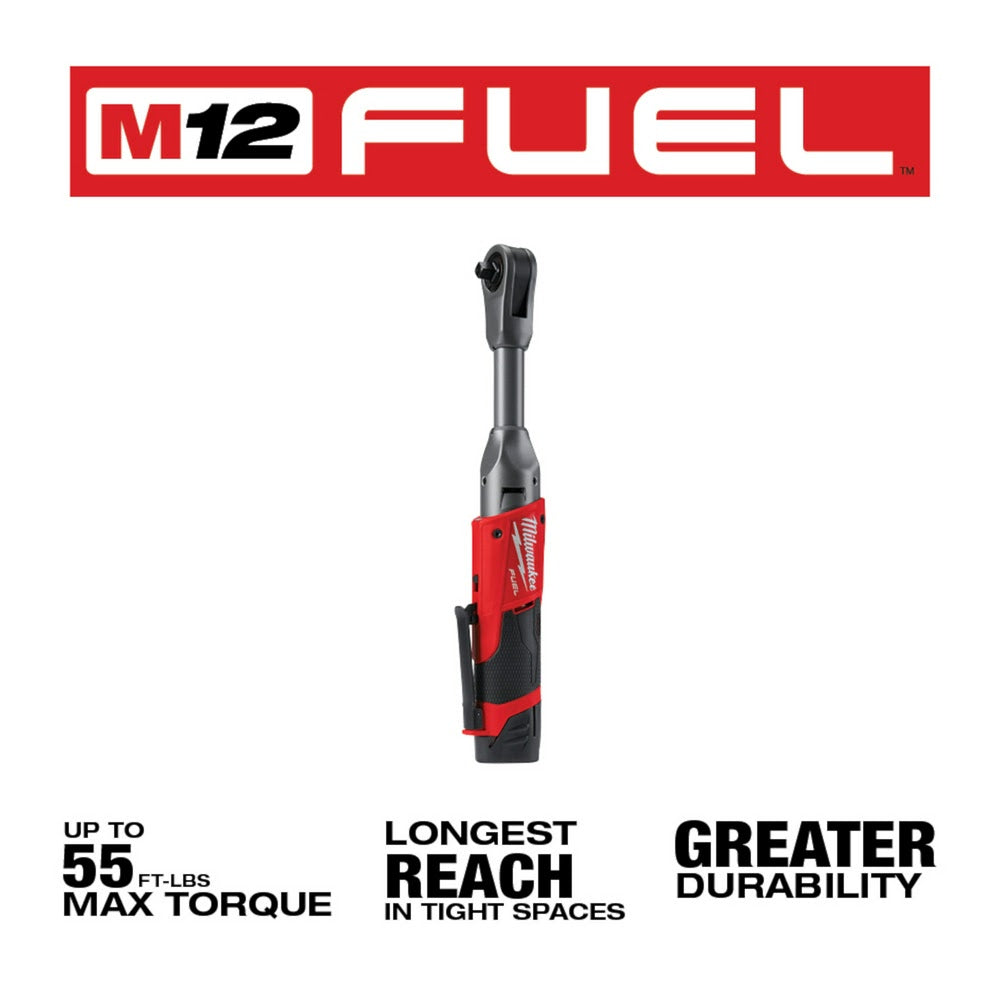 Milwaukee 2560-21 M12 FUEL 3/8 Extended Reach Ratchet 1 Battery Kit