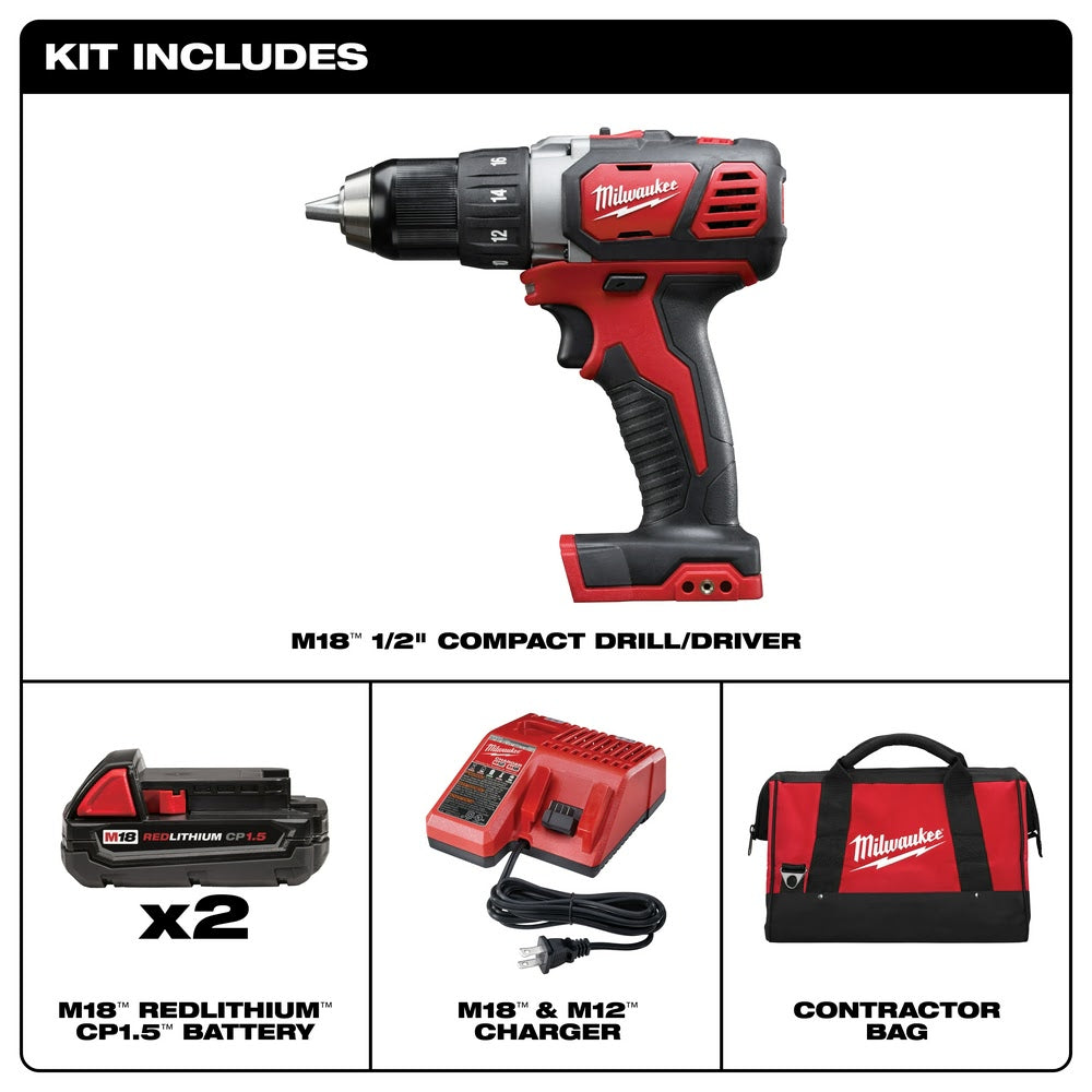 Milwaukee 2606-22CT M18 1/2 Drill Driver CP Kit