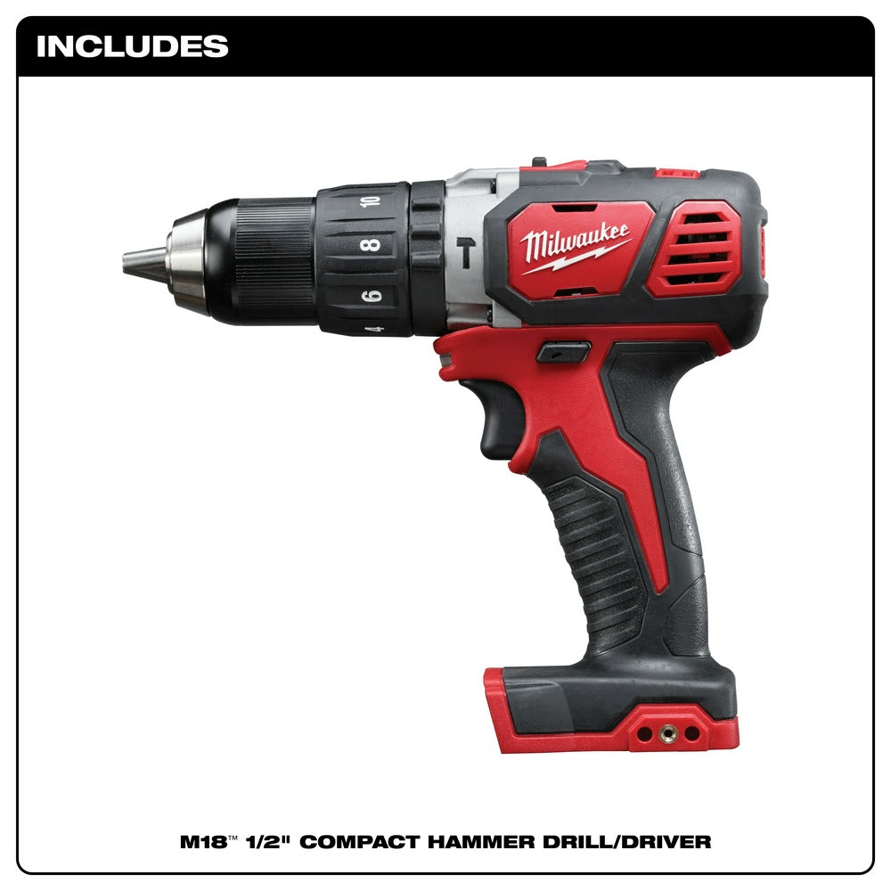 Milwaukee 2607-20 M18 1/2 Compact Hammer Drill/Driver (Tool Only)