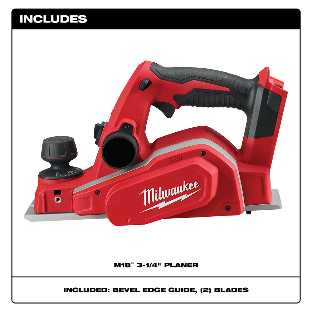 Milwaukee 2623-20 M18 3-1/4 Planer (Tool Only)