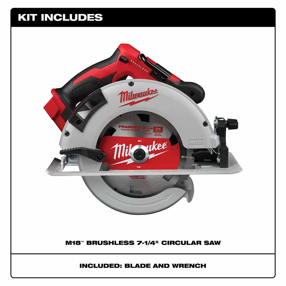 Milwaukee 2631-20 M18 Brushless 7-1/4 Circular Saw Bare Tool