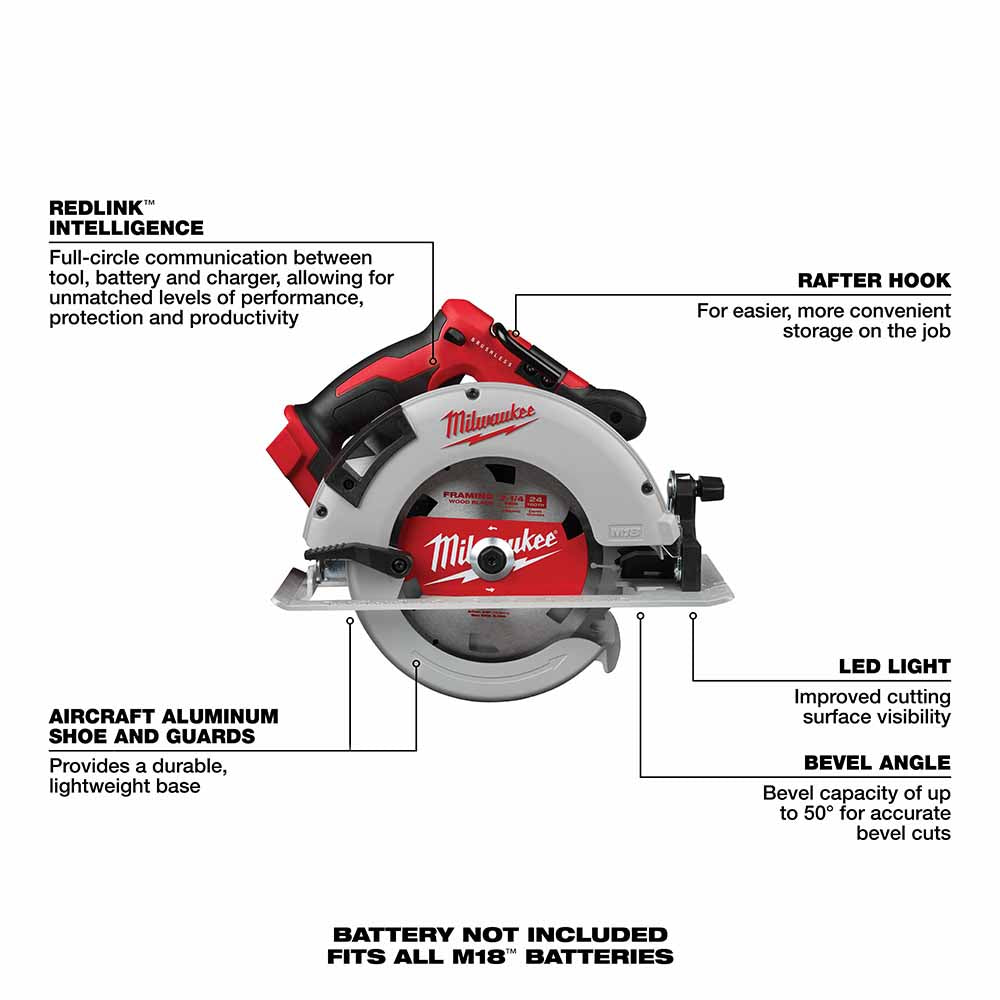 Milwaukee 2631-20 M18 Brushless 7-1/4 Circular Saw Bare Tool