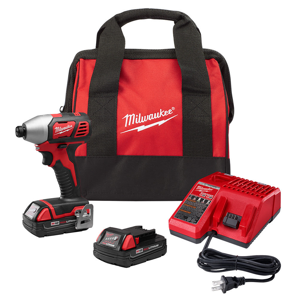 Milwaukee 2656-22CT M18 Cordless 1/4 Hex Impact Driver Tool Kit