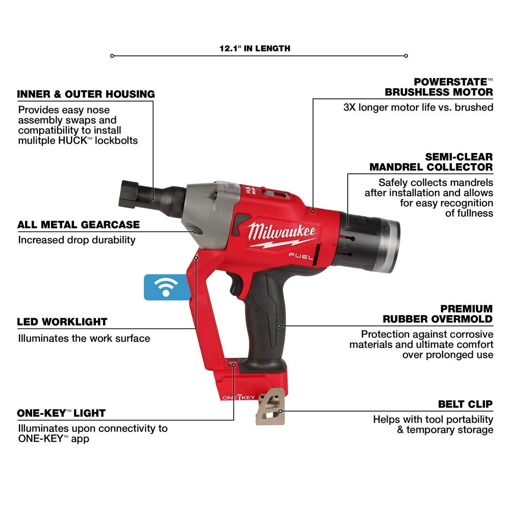 Milwaukee 2661-20 M18 FUEL 1/4 Lockbolt Tool w/ ONE-KEY, Tool Only