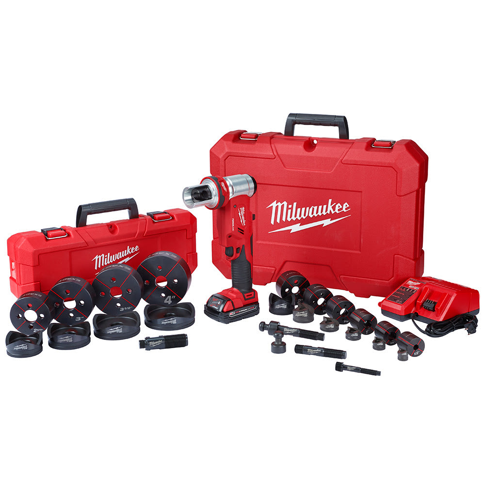 Milwaukee 2677-23 M18 FORCELOGIC 6T Knockout Tool 1/2 - 4 Kit