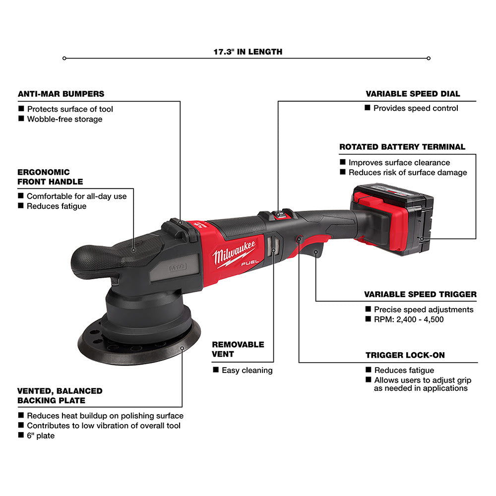 Milwaukee 2685-22HD M18 FUEL 21mm Random Orbital Polisher Kit