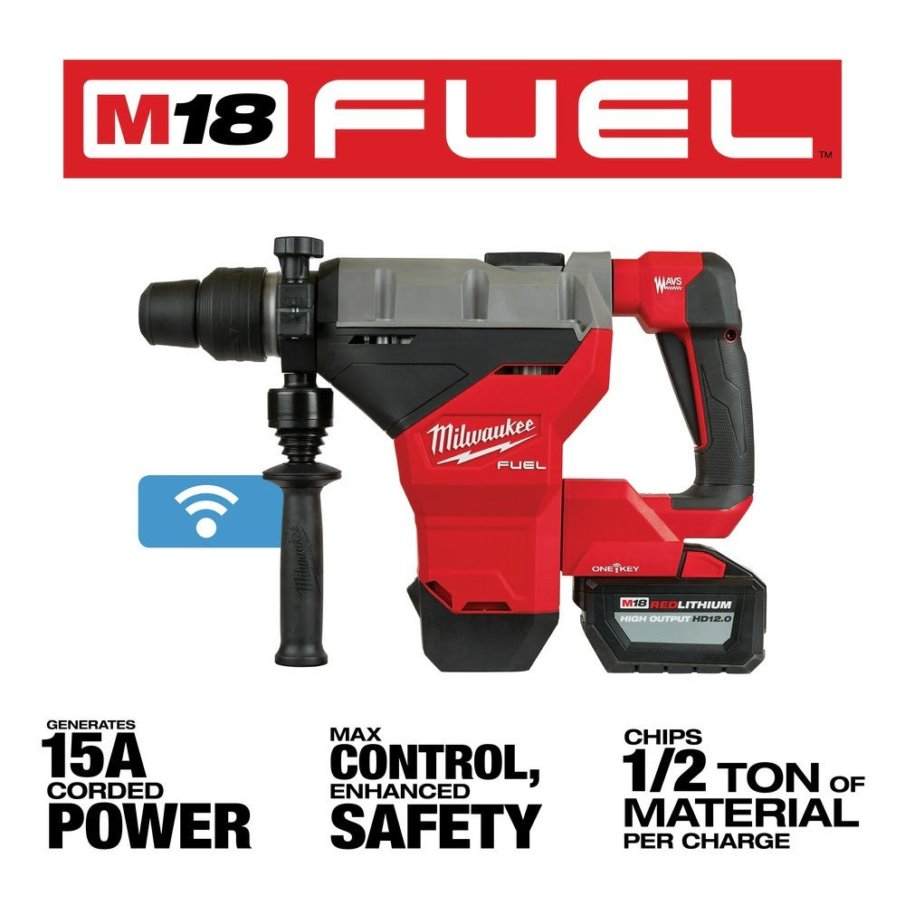 Milwaukee 2718-22HD M18 FUEL 1-3/4 SDS MAX Rotary Hammer ONE KEY Kit 2-Battery