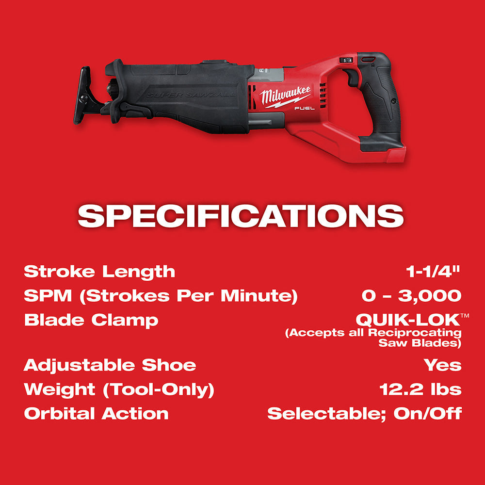 Milwaukee 2722-21HD M18 FUEL Super Sawzall Kit