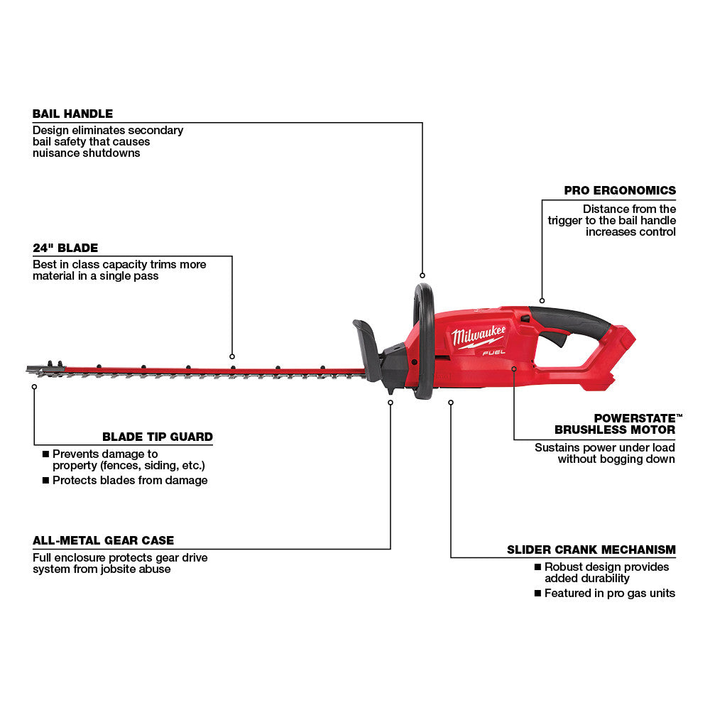 Milwaukee 2726-20 M18 FUEL Hedge Trimmer (Bare Tool)