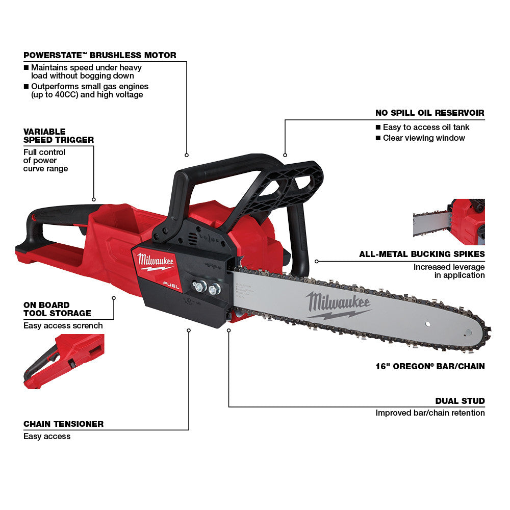 Milwaukee 2727-20 M18 FUEL 16 Chainsaw (Tool Only)