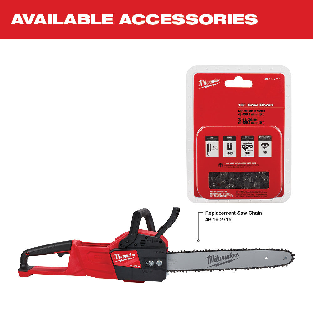 Milwaukee 2727-20 M18 FUEL 16 Chainsaw (Tool Only)