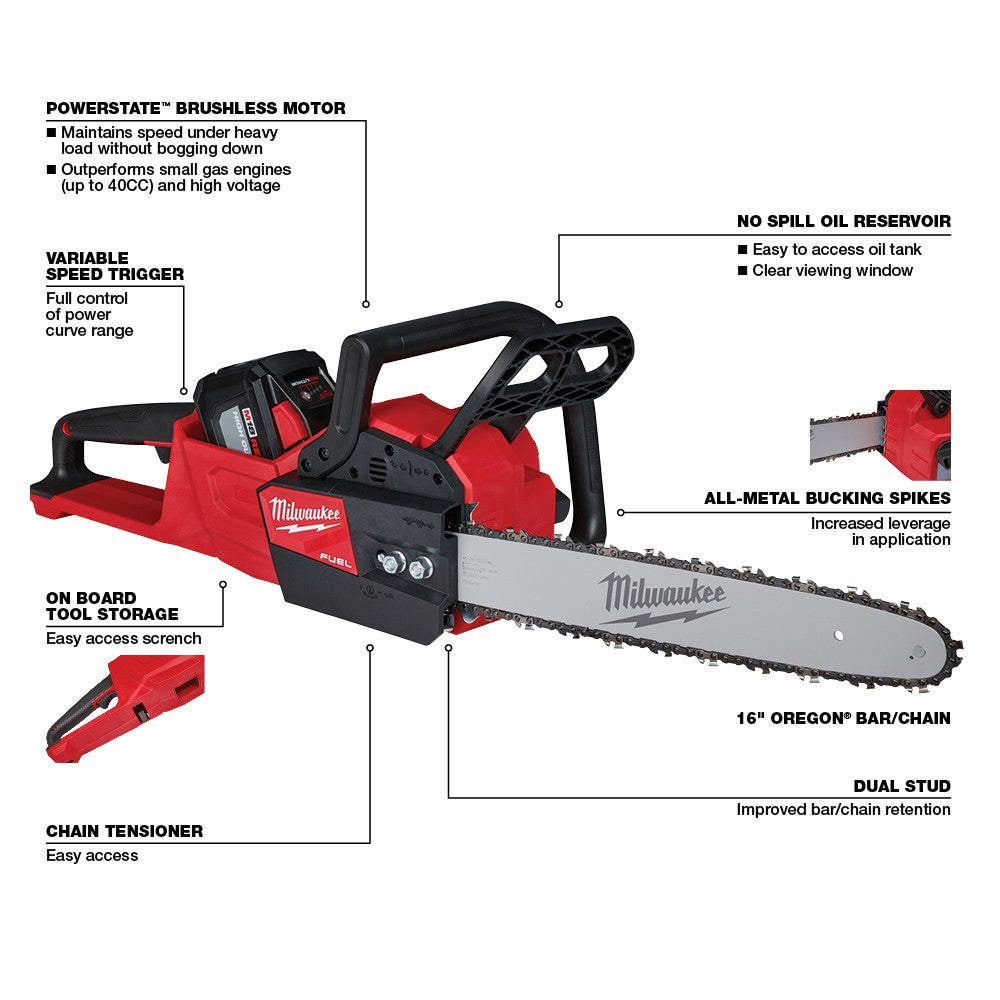 Milwaukee 2727-21HD M18 FUEL 16 Chainsaw Kit