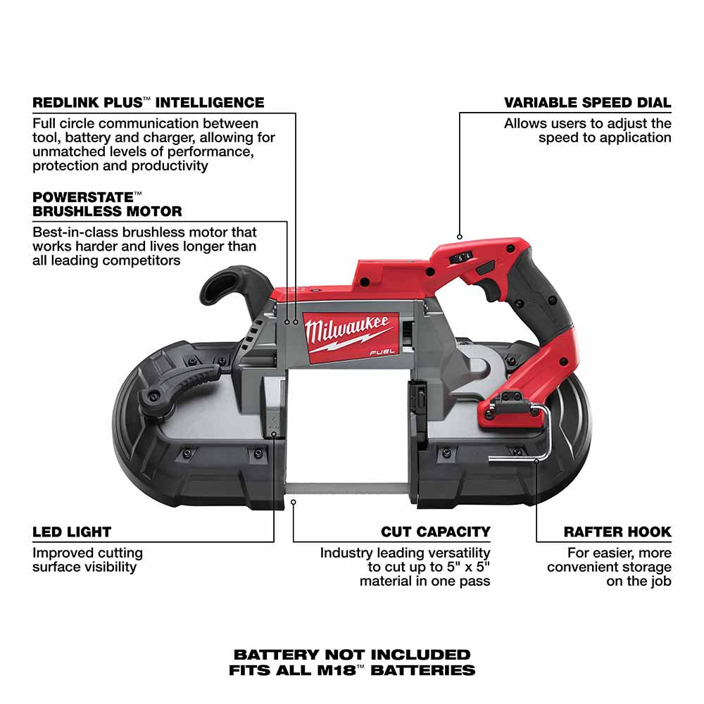 Milwaukee 2729-20 M18 FUEL Deep Cut Band Saw Bare