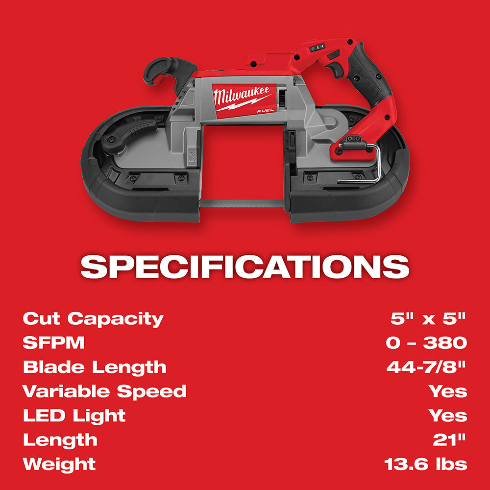 Milwaukee 2729S-20 M18 FUEL Deep Cut Dual-Trigger Band Saw Tool Only