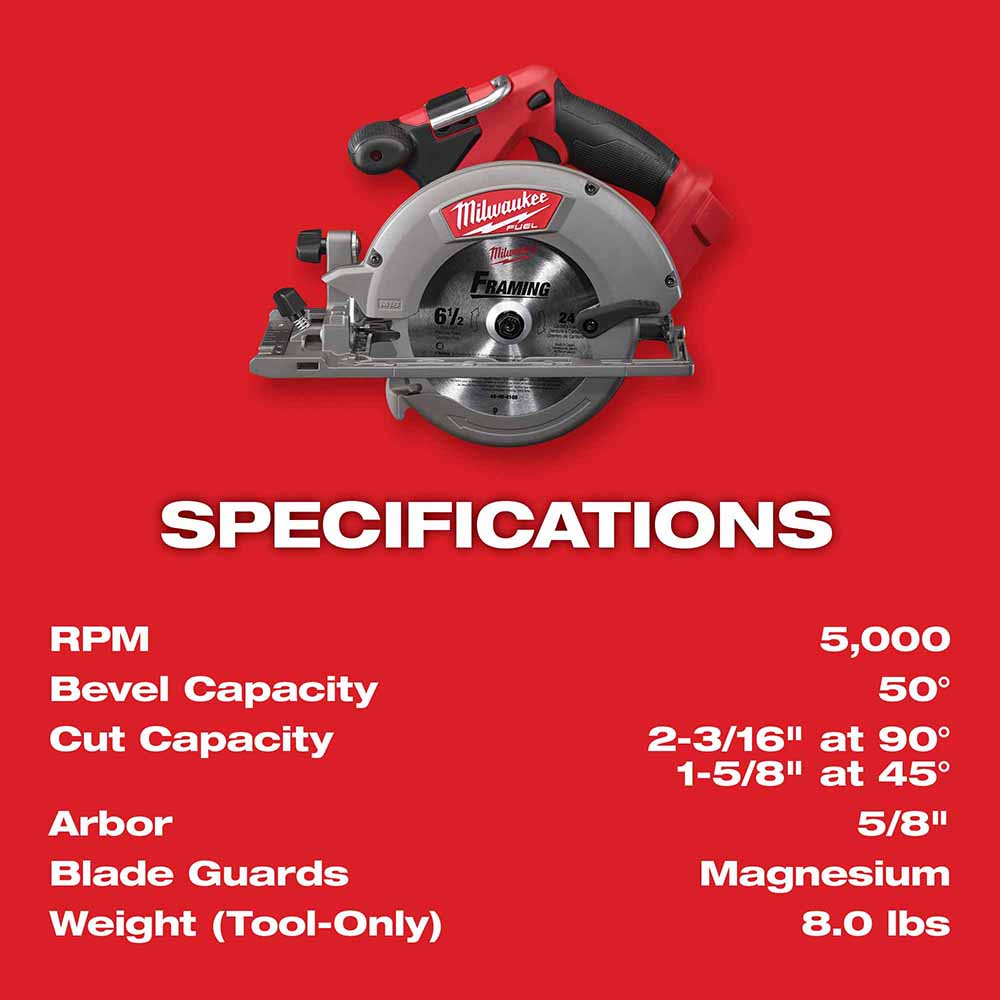 Milwaukee 2730-20 M18 FUEL 6-1/2 Circular Saw Tool Only