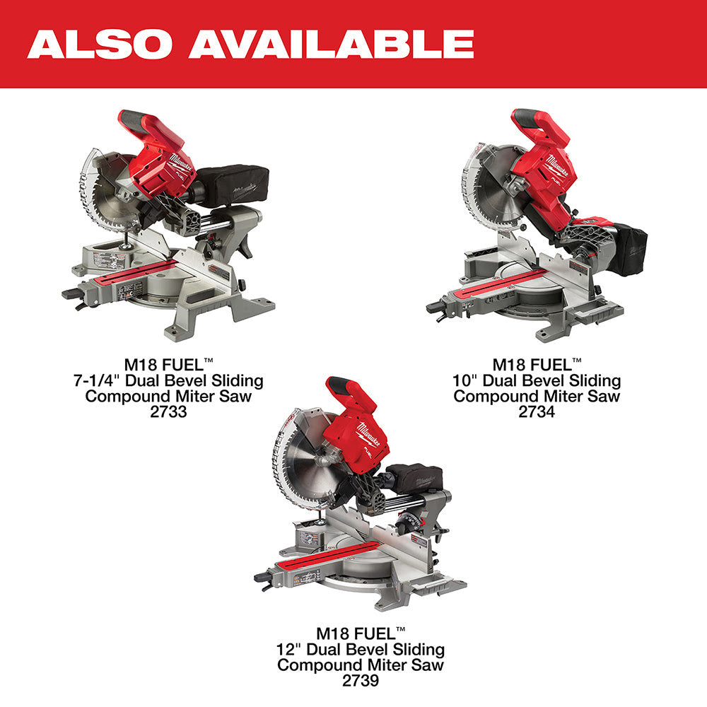 Milwaukee  2733-20 M18 FUEL 7-1/4 Dual Bevel Sliding Compound Miter Saw Bare Tool