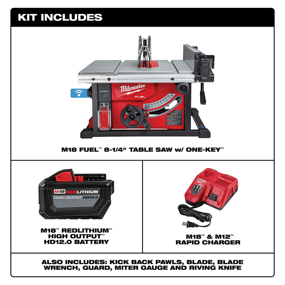 Milwaukee 2736-21HD M18 FUEL 8-1/4 Table Saw with One-Key Kit