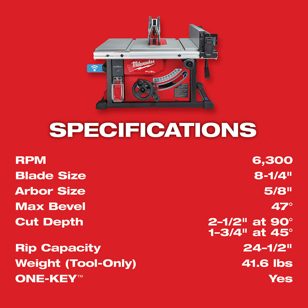 Milwaukee 2736-21HD M18 FUEL 8-1/4 Table Saw with One-Key Kit