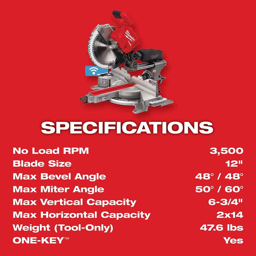 Milwaukee 2739-20 M18 FUEL 12 Dual Bevel Sliding Compound Miter Saw - Bare Tool