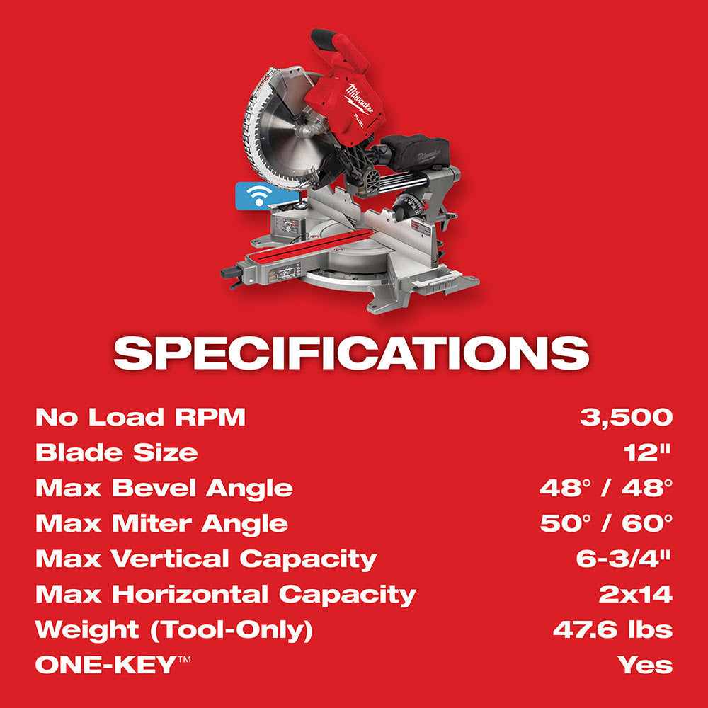 Milwaukee 2739-21HD M18 FUEL 12 Dual Bevel Sliding Compound Miter Saw - Kit