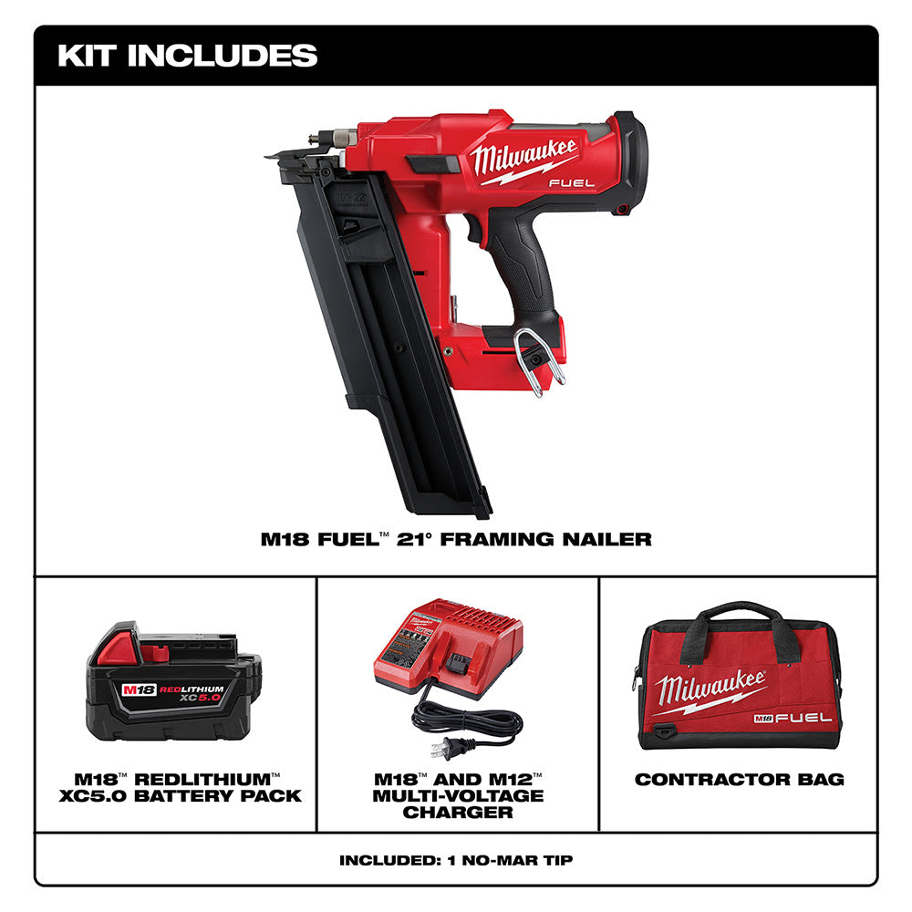 Milwaukee  2744-21 M18 FUEL™ 21 Degree Framing Nailer Kit