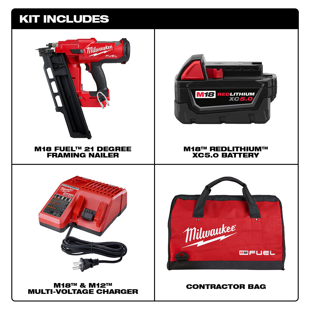 Milwaukee  2744-21 M18 FUEL™ 21 Degree Framing Nailer Kit