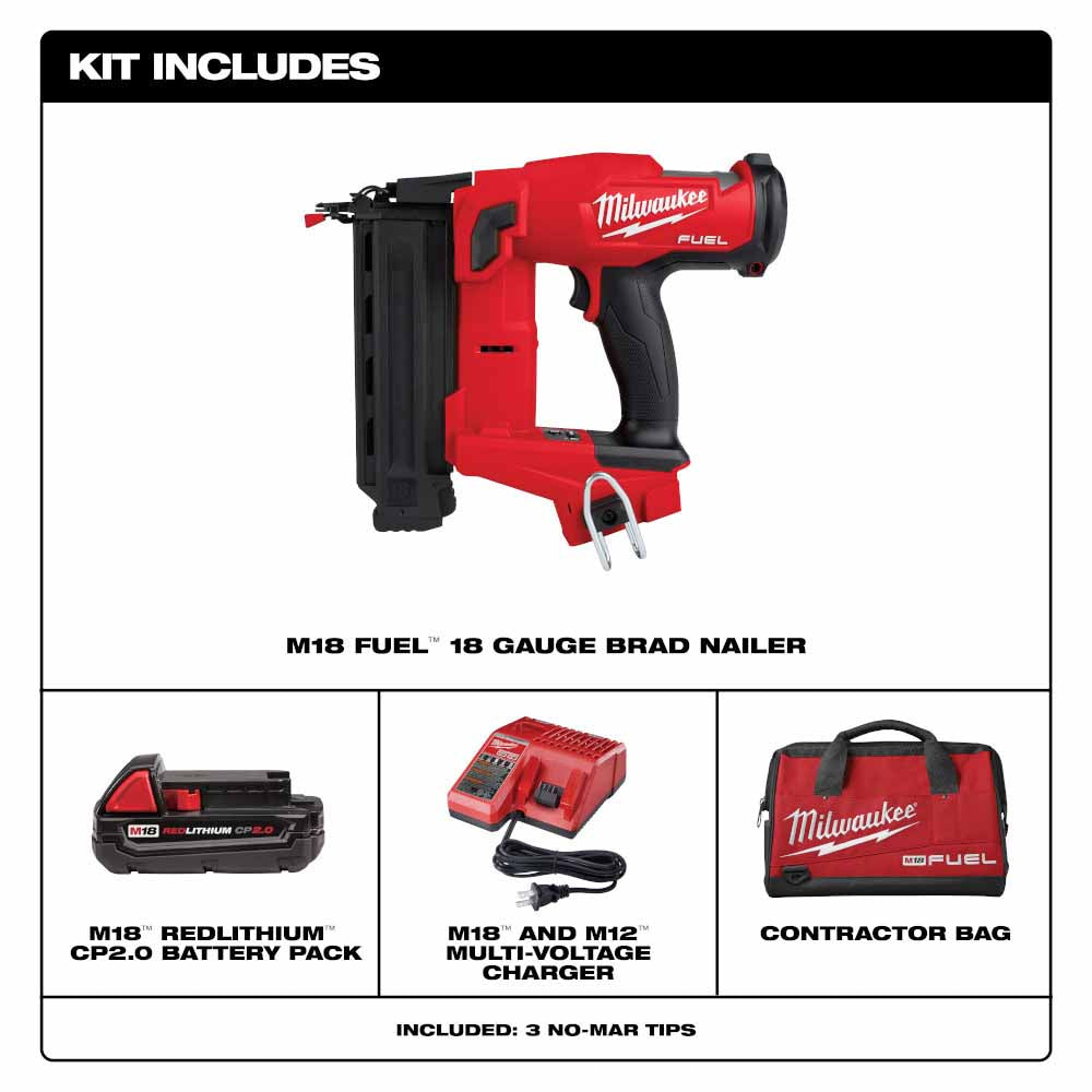 Milwaukee 2746-21CT M18 Fuel 18 Gauge Brad Nailer Kit